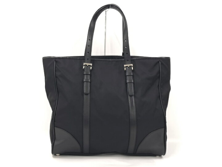 楽天市場】PRADA トートバッグ ロゴ ナイロン ブラック VA0663【中古 