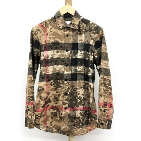 【中古】BURBERRY ボタンシャツ コットン エラスタン カモフラージュ 表記サイズ：XS