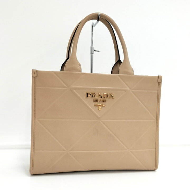 楽天市場】PRADA シンボル トップステッチ レザー スモール バッグ 