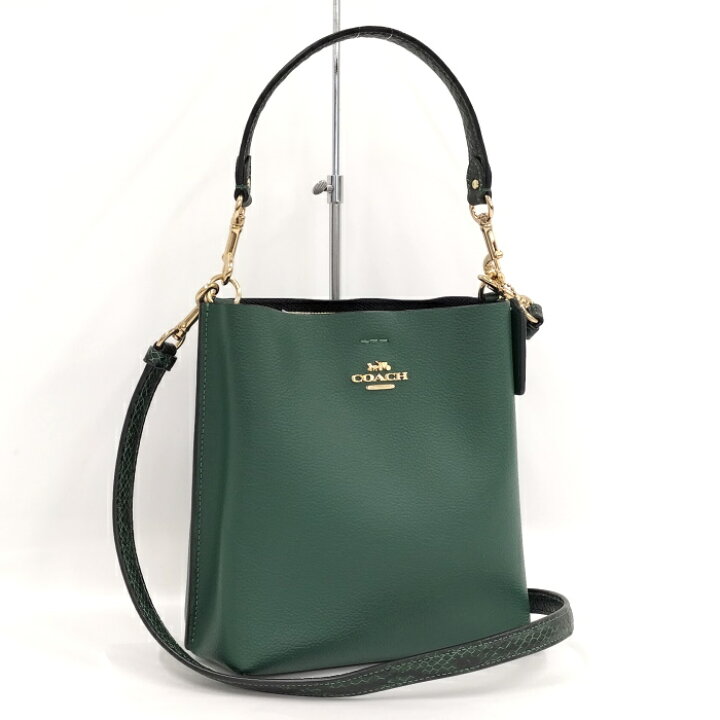 楽天市場】COACH 2WAY ショルダーバッグ レザー グリーン C8901【中古 