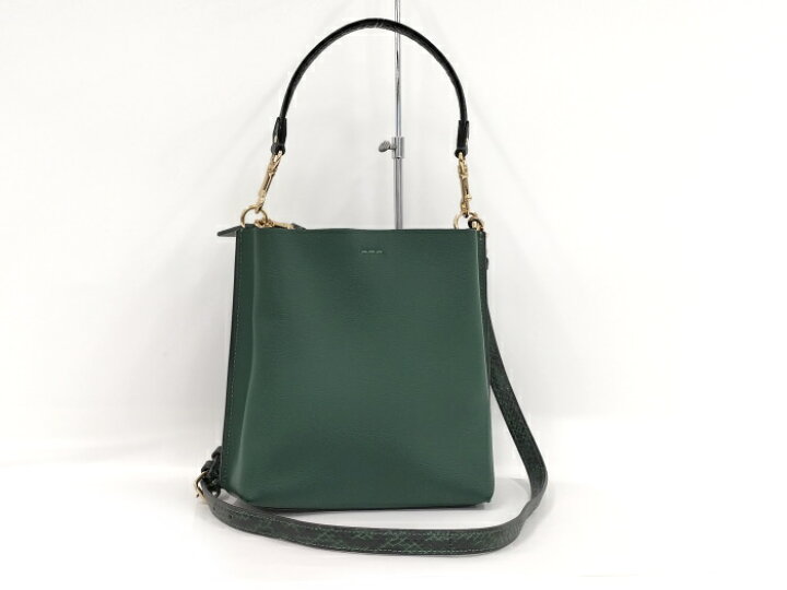 楽天市場】COACH 2WAY ショルダーバッグ レザー グリーン C8901【中古 