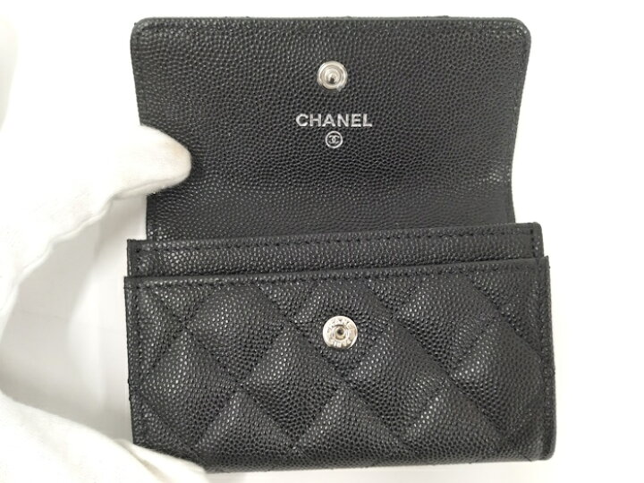 楽天市場】CHANEL カードケース キャビアスキン ブラック AP3717【中古 