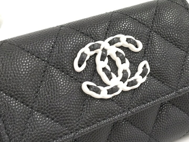 楽天市場】CHANEL カードケース キャビアスキン ブラック AP3717【中古 