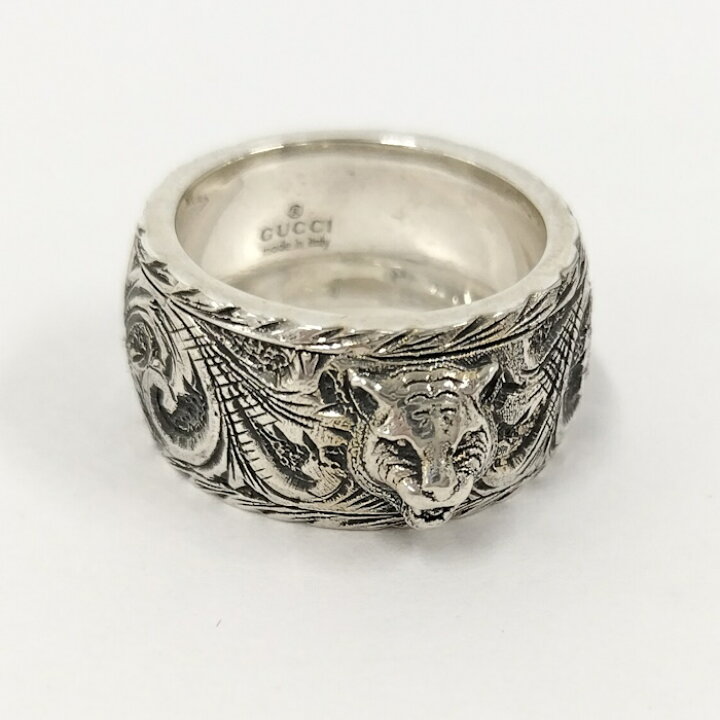 楽天市場】【中古】GUCCI キャットヘッド アラベスク シルバー リング