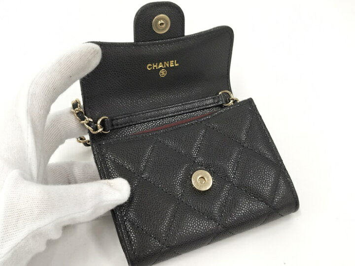 楽天市場】CHANEL チェーンウォレット マトラッセ キャビアスキン  