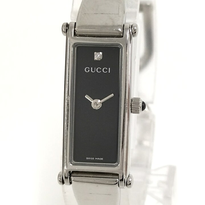 楽天市場】GUCCI バングルウォッチ クオーツ SS ブラック文字盤 1500L  