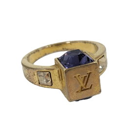LOUIS VUITTON コリエ バーグギャンブルS リング メッキ ラインストーン ゴールド M65099【中古】