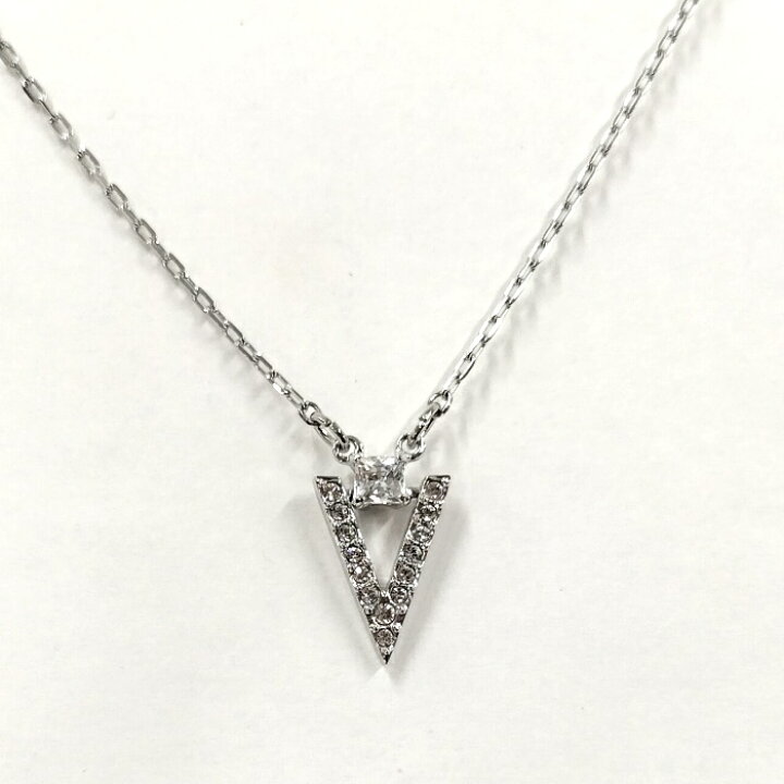 楽天市場】SWAROVSKI ファンク ネックレス V字型 シルバー ロジウム 