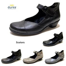 ドュレア (durea) レディース 靴 パンプス タウンシューズ 品番5642 幅 2E ベルクロ マジックベルト ローヒール