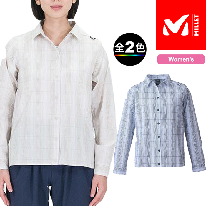 (R)ミレー MIV02022・<br>ワシ+ チェック クイックドライ シャツ ロングスリーブ WASHI+ Check QD Shirt LS W 注目のブランド