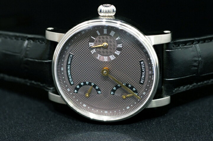 腕時計 正規品 SCHAUBURG WATCH シャウボーグウォッチ MADE IN GERMANY ドイツ製 腕時計 手巻き RETROLATEUR TRIBLE RETROLATEUR 3 レトロレーター グレー ゴールド