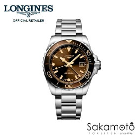 【新作】国内正規品ロンジンlongines 　ハイドロコンクエスト　HYDROCONQUEST GMT 　セラミックベゼル ダイバー　自動巻　GMT機能搭載　30気圧防水　41ミリケース　ブラウン文字盤　メンズ【男性用】【L3.790.4.66.6】