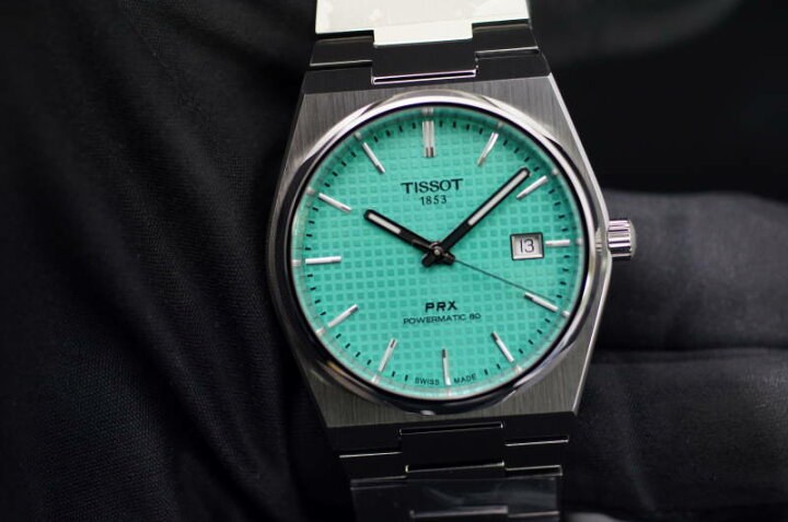 楽天市場】正規品TISSOT ティソ PRX ライトグリーン文字盤 自動巻き 