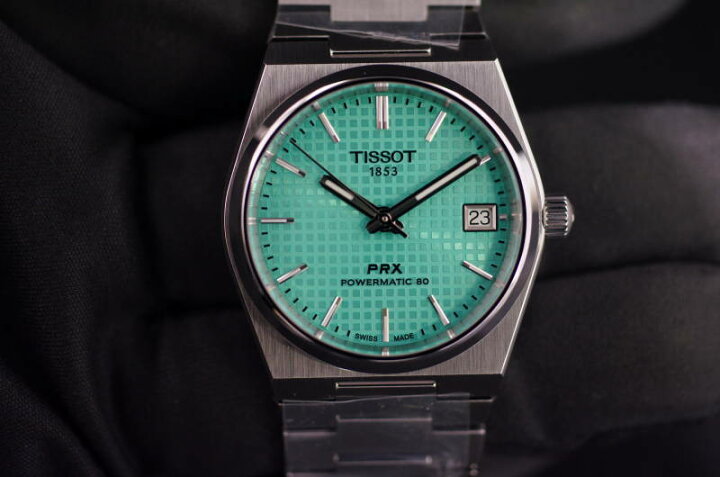楽天市場】正規品TISSOT ティソ PRX ライトグリーン文字盤 自動巻き 