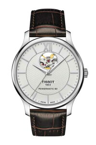 正規品TISSOT ティソ「Tクラシック」【オープンハート】パワーマチック80 スケルトンモデル シルバー文字盤 ブラウン革ストラップ【T063.907.16.038.00】【T0639071603800】