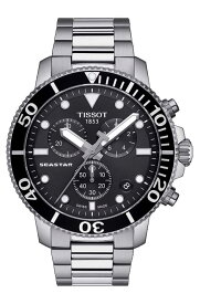 国内正規品TISSOT【ティソ】シースター1000「SEA　STAR1000」300m防水　クロノグラフ　ブラック文字盤　ステンレスバンド　電池式クォーツ【T120.417.11.051.00】【T1204171105100】