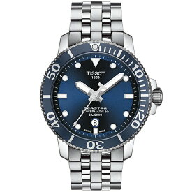 正規品TISSOT【ティソ】シースター1000「SEA　STAR1000」300m防水　自動巻き　シリシウム【シリコン製ひげゼンマイ】　ブルー文字盤　80時間パワーリザーブ　ステンレスバンド　セラミックベゼル【T120.407.11.041.01】