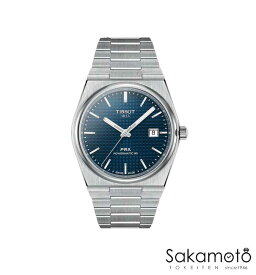 正規品TISSOT　ティソ　PRX　ブルー文字盤　オートマチック　自動巻き　ステンレスバンド　40ミリケース　100m防水　80時間パワーリザーブ　非磁性合金ニヴァクロン製ヒゲゼンマイ　【ウッドウォッチスタンドプレゼント中】【T1374071104100】