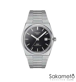 正規品TISSOT　ティソPRX　ブラック文字盤　自動巻きモデル　オートマチック　ステンレスバンド　40ミリケース　100m防水　80時間パワーリザーブ　非磁性合金ニヴァクロン製ヒゲゼンマイ【T1374071105100】【ウッドウォッチスタンドプレゼント中】