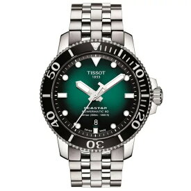 正規品TISSOT【ティソ】シースター1000「SEA　STAR1000」300m防水　グリーングラデーション文字盤　ステンレスバンド　自動巻き【T120.407.11.091.01】【T1204071109101】