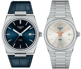 正規品TISSOT　ティソ　PRX　ピーアールエックス　【40ミリ＆35ミリ】【ブルー＆シルバー】　クォーツ駆動（電池）　100m防水　ペアウォッチ　2本での価格　【T1374101604100＆T1372101103100】【ウッドウォッチスタンドプレゼント中】