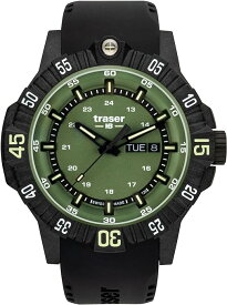 国内正規品　スイス製　Traser【トレーサー】【トレイサー】ステンレスケース　ラバーストラップ　46ミリケース【P99 T Tactical green】9031612　200m防水