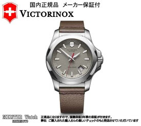 国内正規品VICTORINOX【ビクトリノックス【INOXイノックス】【革ストラップ】戦車が踏んでも壊れない腕時計【241738】グレー文字盤