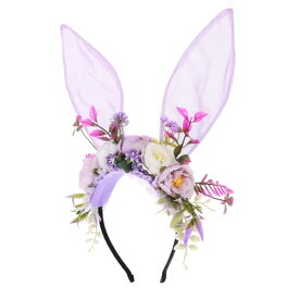 [] ウサギ耳カチューシャ halloween haloween head band バニーコスプレカチューシャ 女性用うさ耳カチューシャ 耳のかぶと ファブリック 紫の,Purple