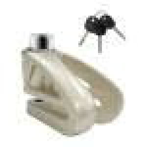 オートバイ用ディスクブレーキロック 自転車ホイール保護 キー付き, 黒