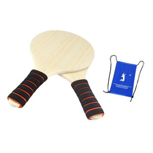 個 ビーチゲーム 木製ラケット ポーチ付き ソフトフォームグリップ 多目的アクセサリー 男の子 女の子 子供 ティーン向け . x インチ