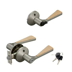 マツ六 兼用バリアフリーレバー鍵付錠 EL5060-35MH-NSNC Nシルバー+Nクリア ハイブリッドレバー ハイブリッドレバー