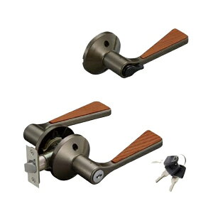 マツ六 兼用バリアフリーレバー鍵付錠 EL5060-35MH-UMB アンバー+Mブラウン ハイブリッドレバー