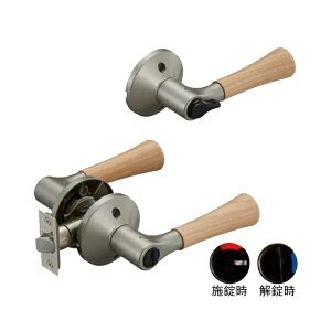 マツ六 兼用バリアフリーレバー木製トイレ錠 EL5060-4MW-NSNC Nシルバー+Nクリア 木製レバー