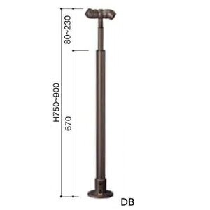 マツ六 フリーRレール ベースプレート式コーナー支柱 BJ-86DB ダークブロンズ