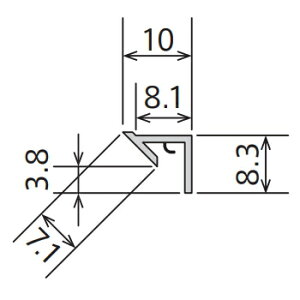 フクビ アルパレージ 入隅 ホワイト L=2450 AE2WW「沖縄・離島、送料別途見積り」
