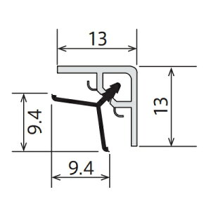 フクビ アルパレージ 入隅 セパレート型 ホワイト L=2450 AES2WW「沖縄・離島、送料別途見積り」