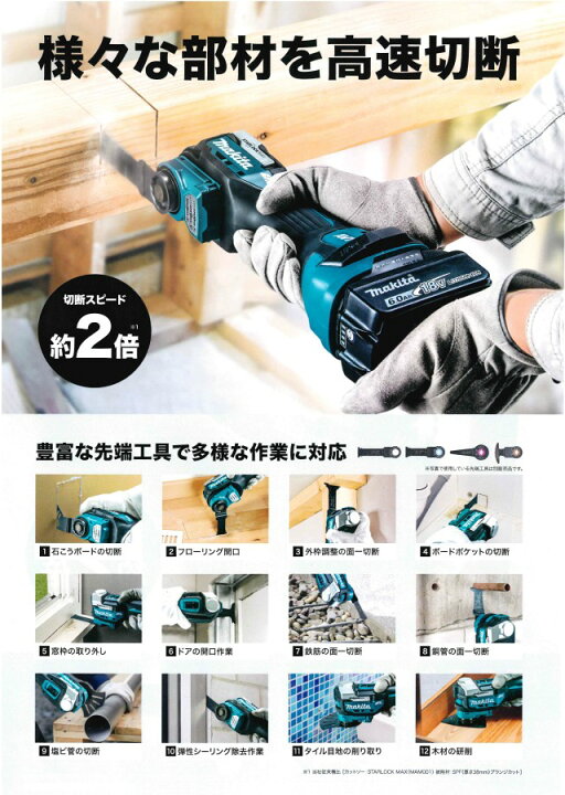 楽天市場】マキタ TM52DZ 18V 充電式マルチツール本体のみ［バッテリ 