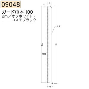 創建 SOKEN 09048-2m ビニール ガード巾木100 長さ:2m 色:2色  個数:1個 送料無料 ★法人様限定