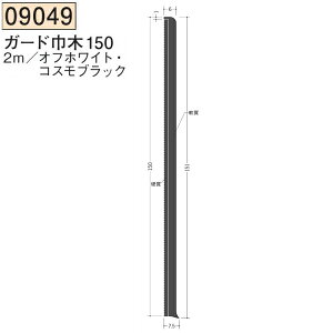 創建 SOKEN 09049-2m ビニール ガード巾木150 長さ:2m 色:2色  個数:1個 送料無料 ★法人様限定