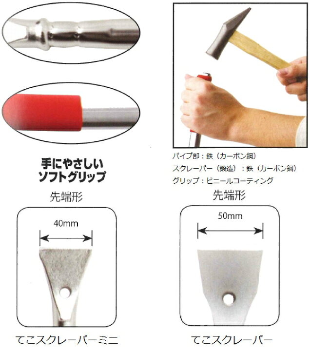 楽天市場 モトコマ Mkk てこスクレーパー 600mm Srt 600 はがし テコ作業 大工道具 佐勘金物店