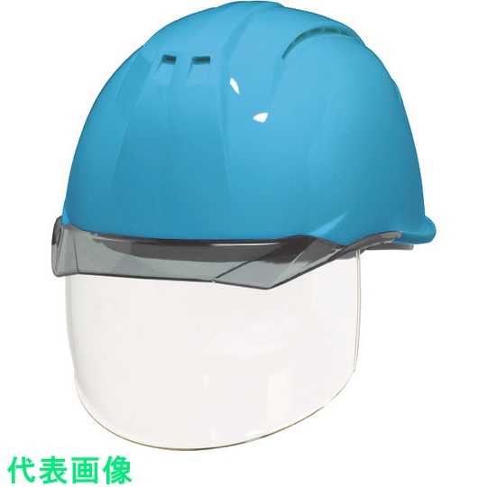 ＤＩＣプラスチック安全資材営業部 シールド付ヘルメット  ＤＩＣ 透明バイザーヘルメット（シールド面付） ＡＰ１１ＥＶＯ－ＣＳＷ ＫＰ アクアブルー／スモーク 〔品番:AP11EVO-CSW-HA6-KP-B/S〕[1200491]
