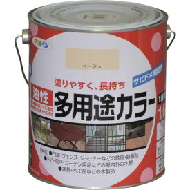 アサヒペン　油性多用途カラー　1．6L　ベージュ 《6缶入》（品番:537256）（注番1248718×6]・（送料別途見積り,法人・事業所限定,取寄）