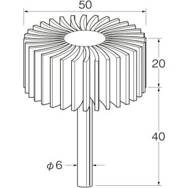 リューター　ダイヤモンドフラップサンダー軸長（mm）：40粒度（＃）：100 （品番:S1981）（注番1261154）・（送料別途見積り,法人・事業所限定,取寄）