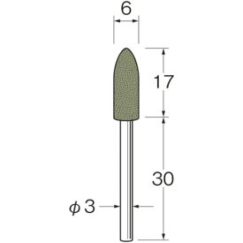 リューター　軸付ラビン砥石（一般用）R4413粒度（＃）：220 （品番:R4413）（注番1282750）・（送料別途見積り,法人・事業所限定,取寄）