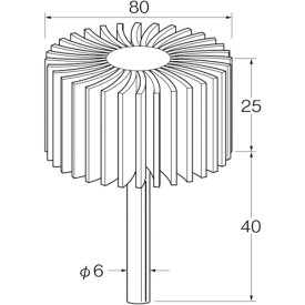 リューター　フラップサンダー粒度（＃）：120外径（mm）：80 （品番:S1954）（注番1283599）・（送料別途見積り,法人・事業所限定,取寄）