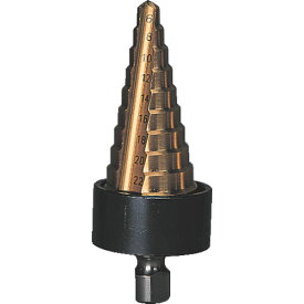 TRUSCO　ステップドリル　2枚刃チタンコーティング　6～24mm　段数10 （品番:NMS-24G）（注番1384511）