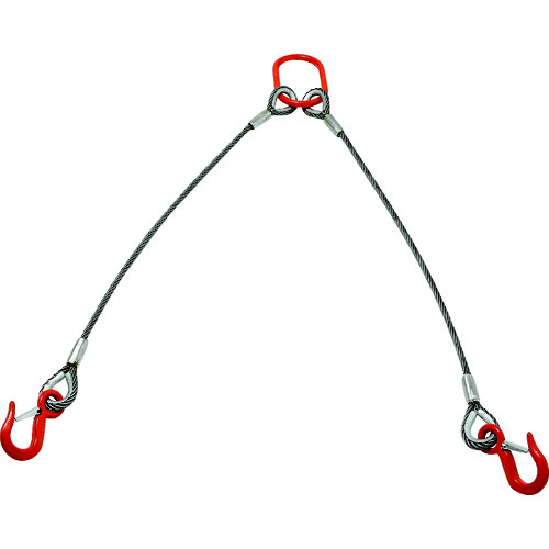 トラスコ中山 ワイヤロープスリング ＴＲＵＳＣＯ ２本吊りアルミロックスリング フック付き 1606394 代引き不可 販売 高級品 〔品番:TWEL-2P-12S1〕 １２ｍｍＸ１ｍ