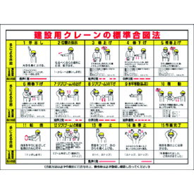 つくし　安全標識　建設用クレーン合図法 （電話合図入） （品番:53-K）（注番1855692）・（送料別途見積り,法人・事業所限定）【大型】