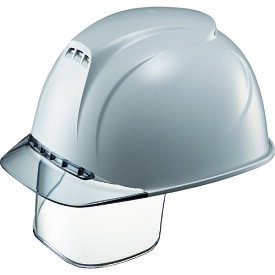 タニザワ　エアライト搭載ヘルメット（透明バイザータイプ・溝付・通気孔付・ワイドシールド付）　ST＃1830VJ-SE（EPA）　透明バイザー：グレー／帽体色：グレー （品番:1830VJ-SE-V2-GR5-J）（注番2069449）