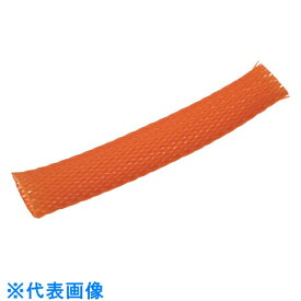 TRUSCO　カラー編組チューブ　自然折径22mm　長さ10m　1巻　橙 （品番:BTC-19-OR）（注番2076349）